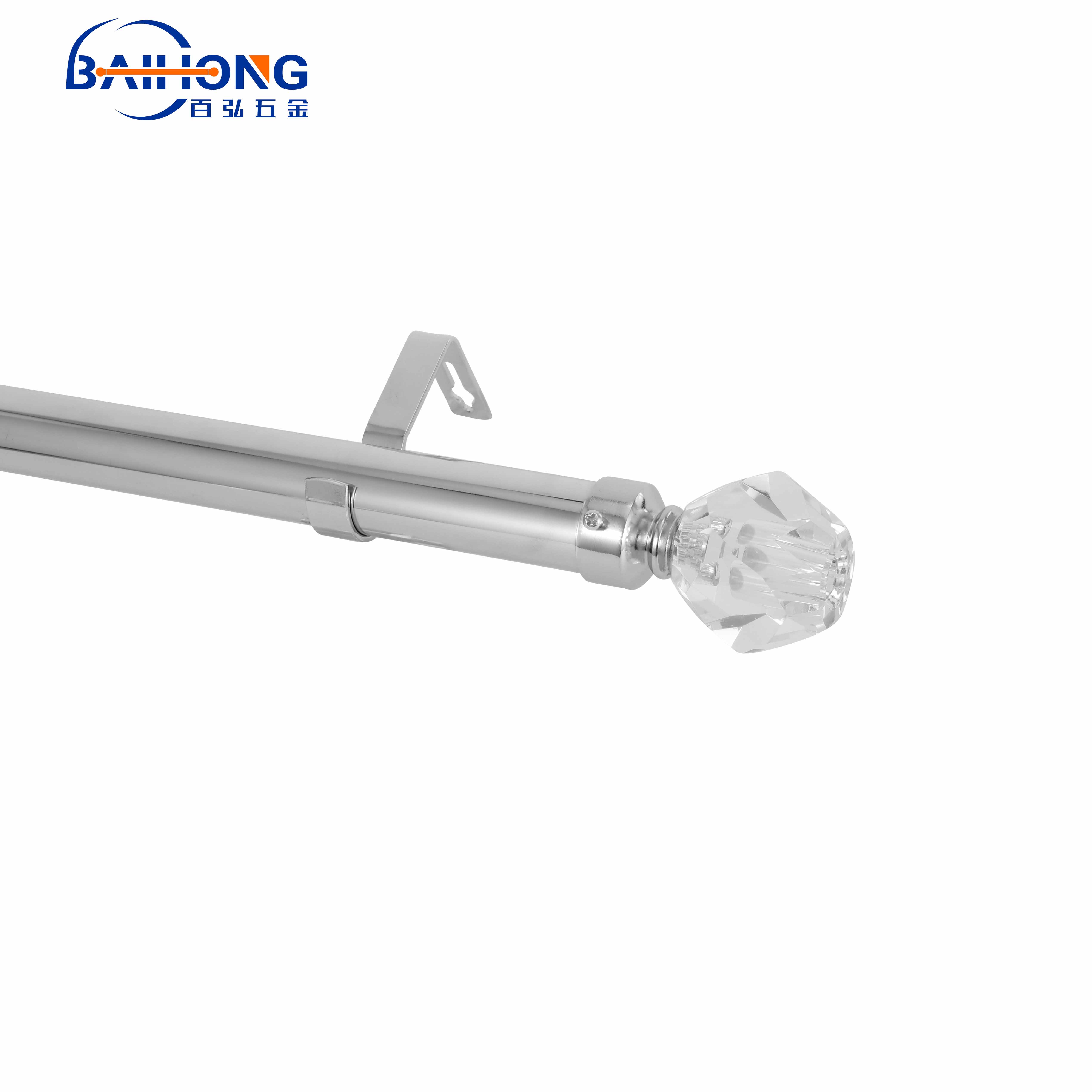 Cut the diamond crystal finials,crystal curtain rod Baihong Hardware